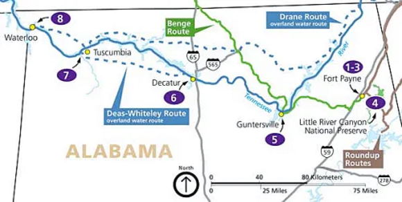 Trail of Tears Routes in Alabama