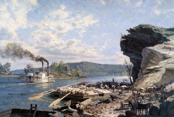 Ross Landing painting by John Stobart